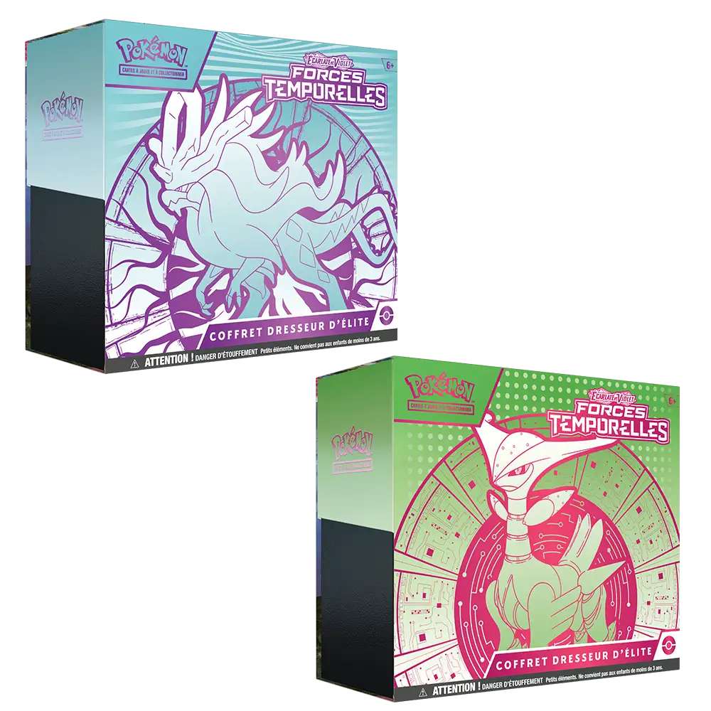 Bundle 2 Coffrets Dresseur d’Élite Forces Temporelles EV05 – Vert-de-Fer + Serpente-Eau | CollectorShop Maroc