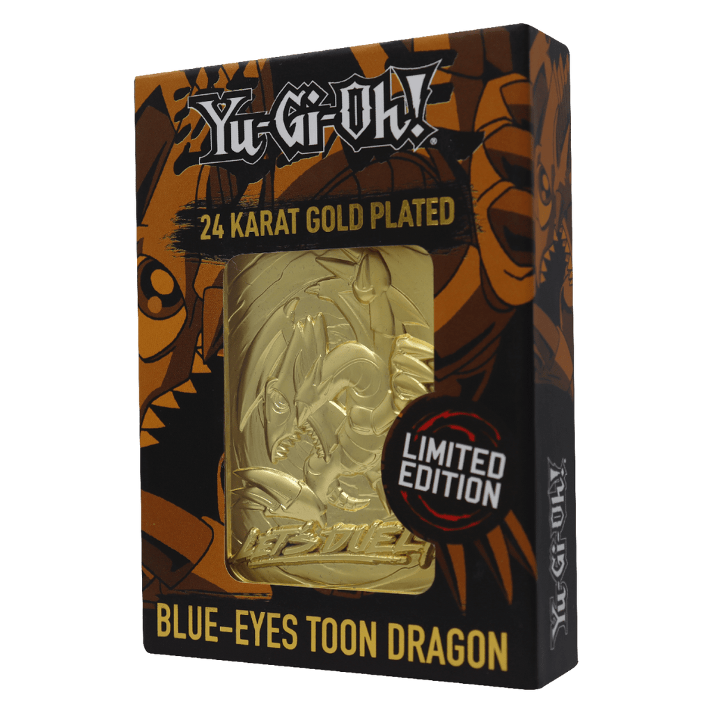 Yu-Gi-Oh! Blue Eyes Toon Dragon Limited Edition – Carte Métal Plaquée Or 24K | CollectorShop Maroc